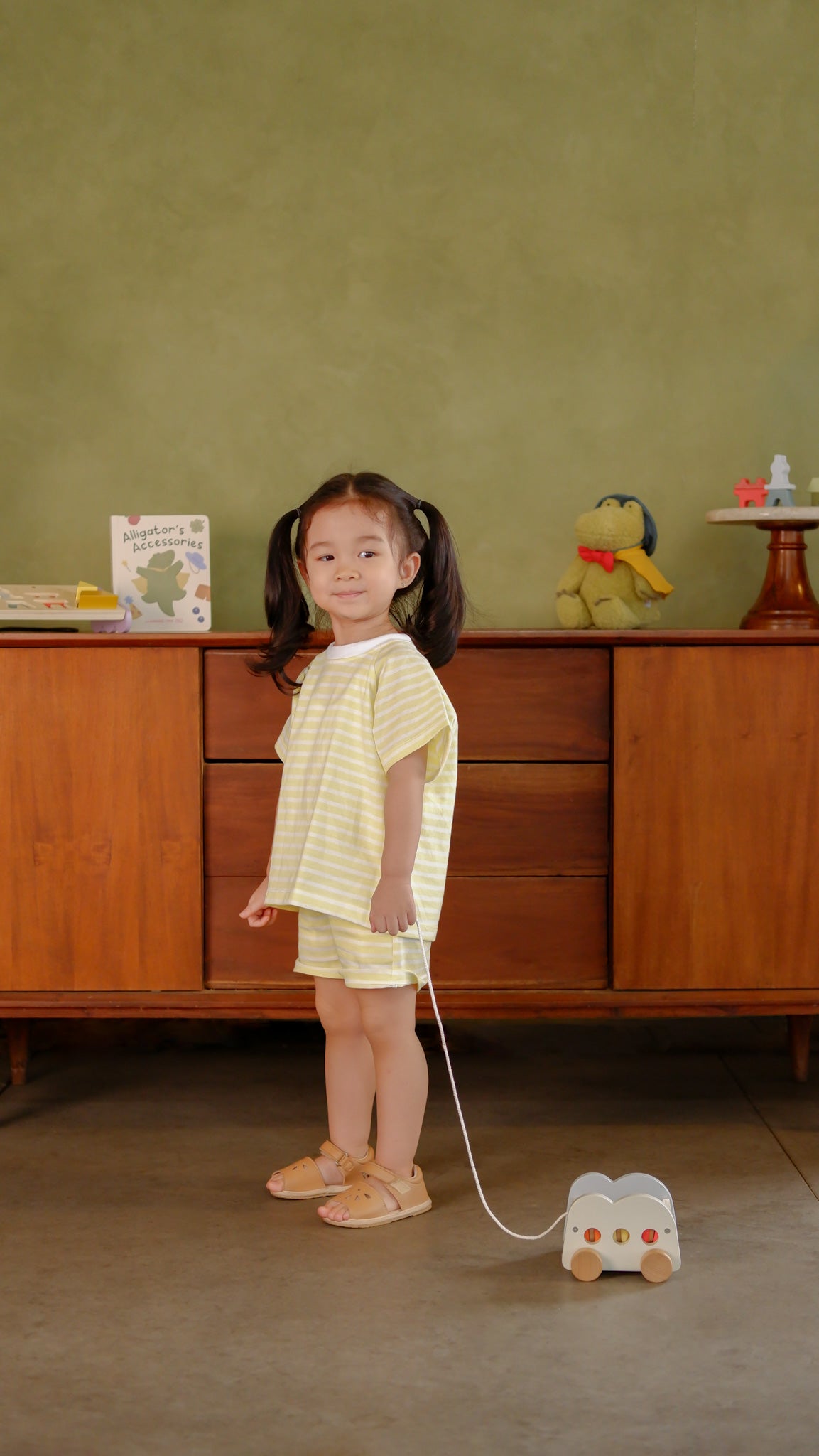 馬卡龍拖拉木頭車