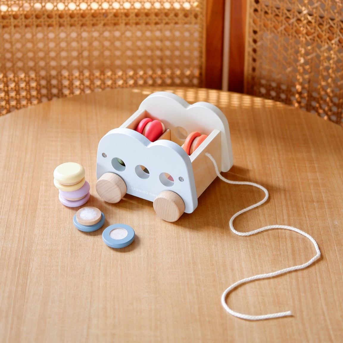 馬卡龍拖拉木頭車